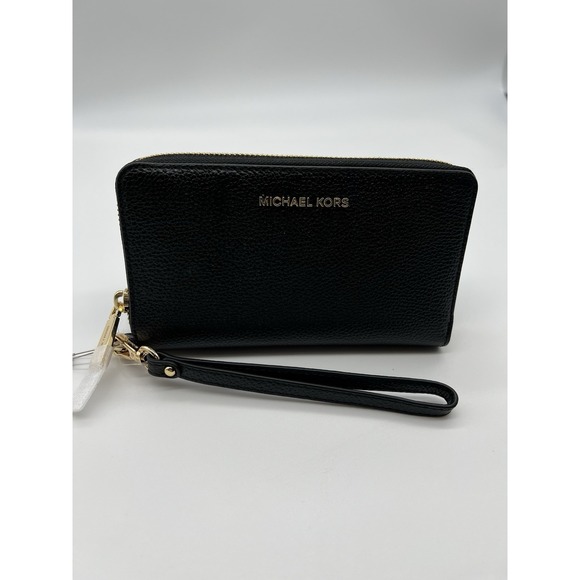 Michael Kors Jet Set Travel Large‎ Pebbled Leather Smartphone Wristlet NWT - Picture 1 of 7
